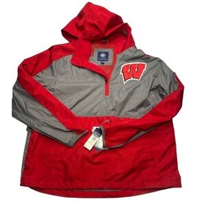 NWT Men’s Wisconsin Badger Long Sleeve Water Resistant 1/4 Zip Pullover Size XL